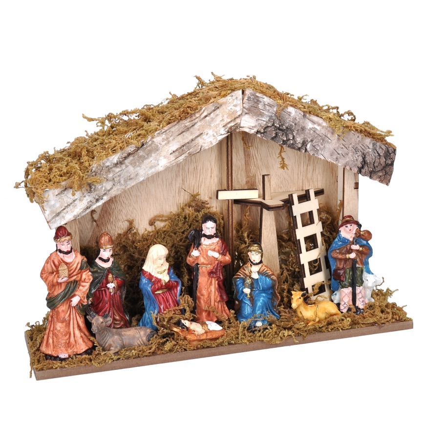 Décoration de Noël LED/2xAA/blanc chaud crèche