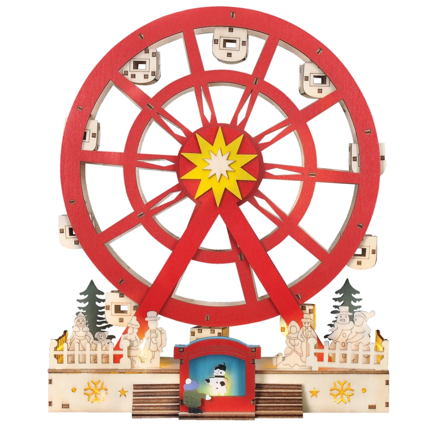Décoration de Noël LED/2xAA/blanc chaud carrousel