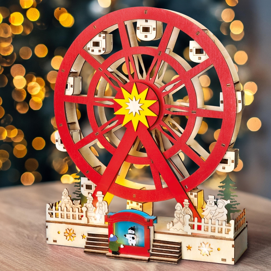 Décoration de Noël LED/2xAA/blanc chaud carrousel