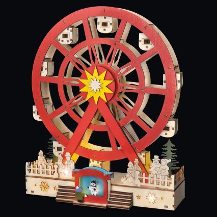 Décoration de Noël LED/2xAA/blanc chaud carrousel