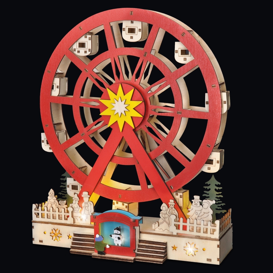 Décoration de Noël LED/2xAA/blanc chaud carrousel