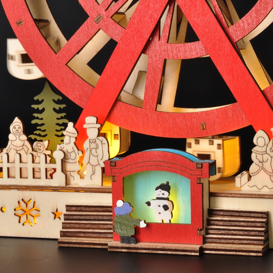 Décoration de Noël LED/2xAA/blanc chaud carrousel