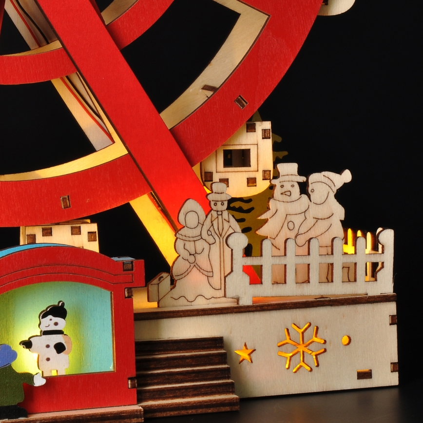 Décoration de Noël LED/2xAA/blanc chaud carrousel
