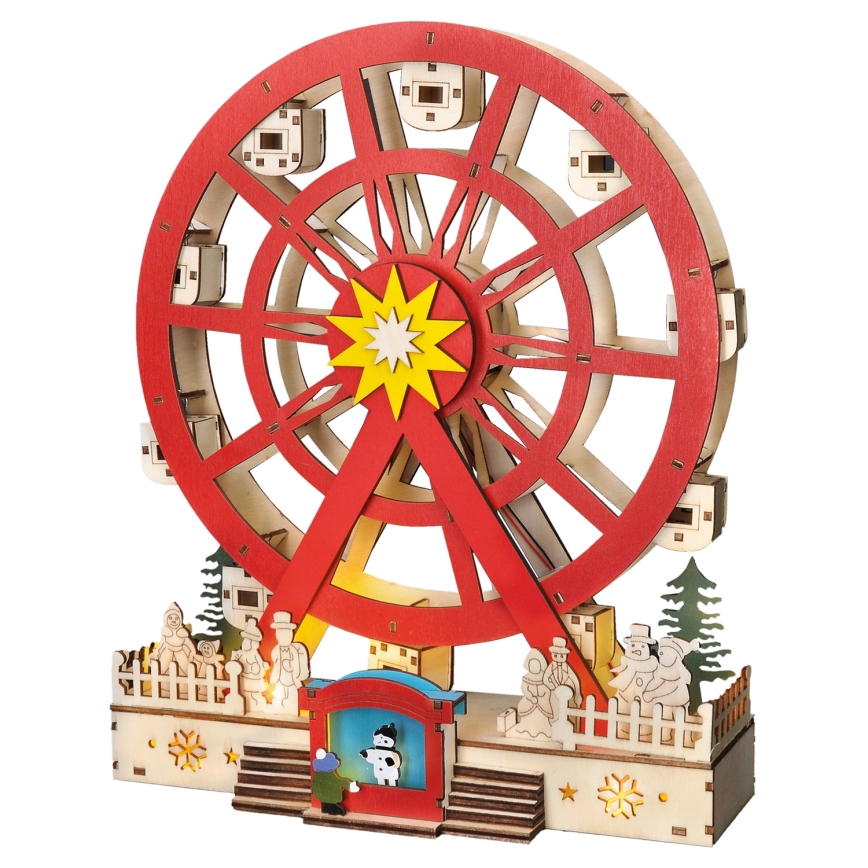 Décoration de Noël LED/2xAA/blanc chaud carrousel