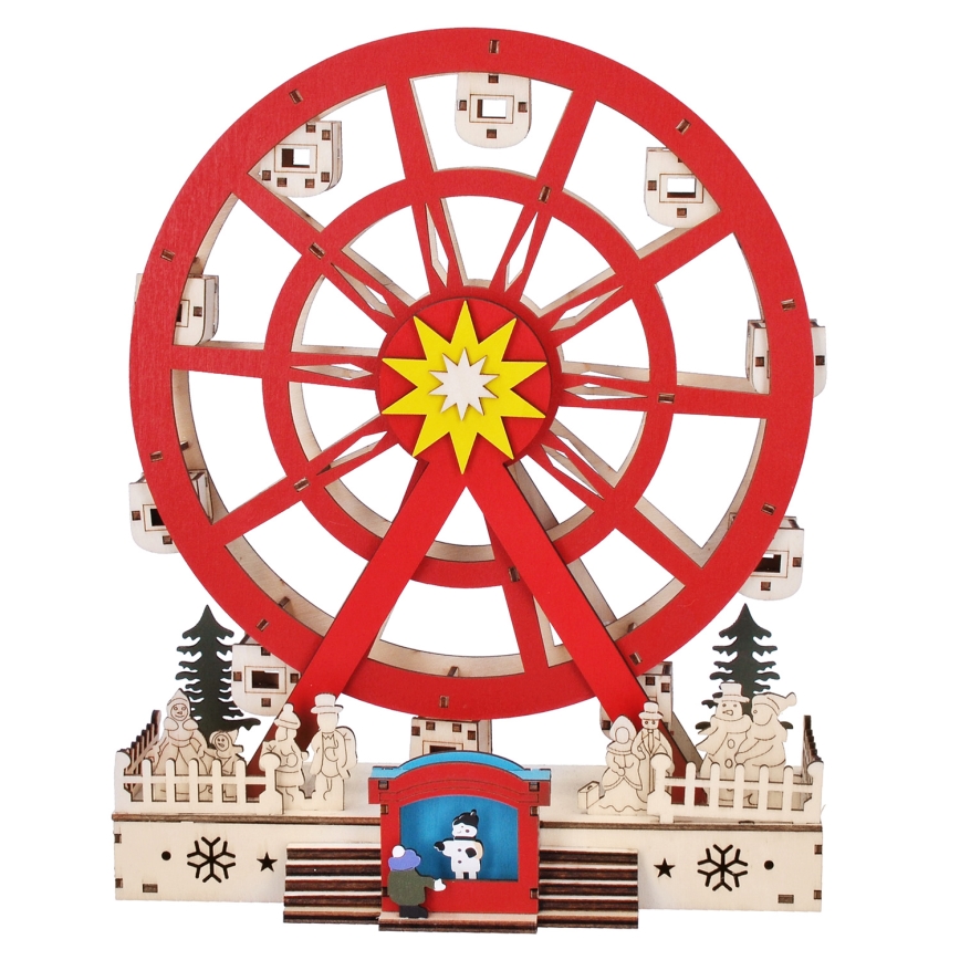 Décoration de Noël LED/2xAA/blanc chaud carrousel