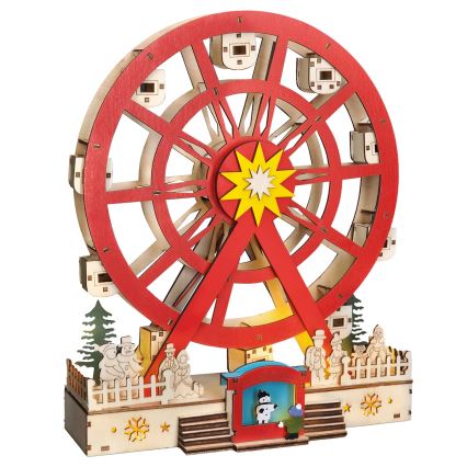 Décoration de Noël LED/2xAA/blanc chaud carrousel