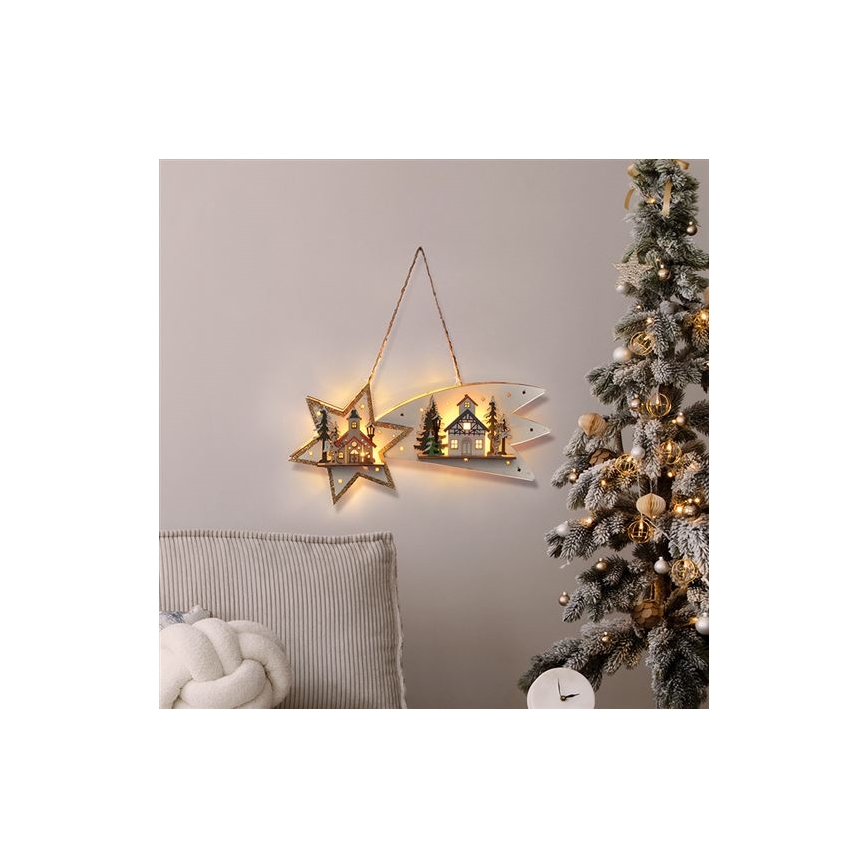 Décoration de Noël LED comète 10xLED/2xAA