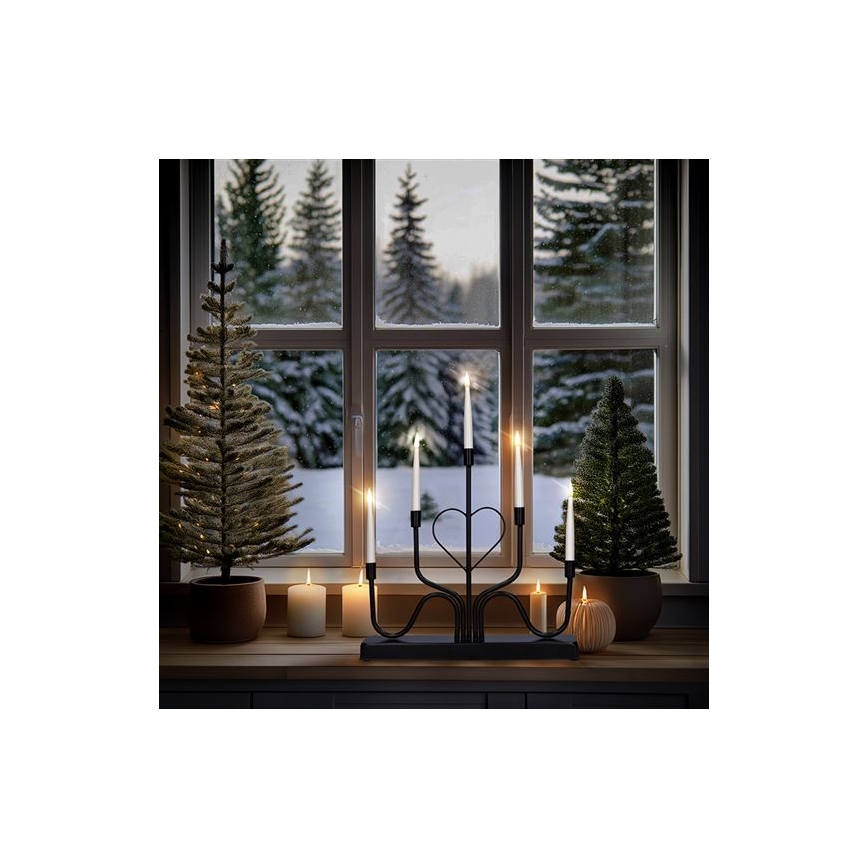 Bougeoir de Noël à LED 5xLED/2xAA blanc chaud