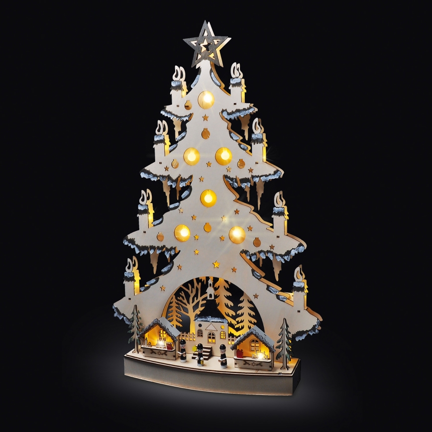 Décoration de Noël LED/2xAA/blanc chaud arbre