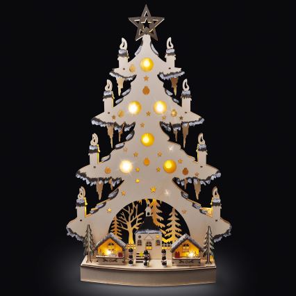 Décoration de Noël LED/2xAA/blanc chaud arbre