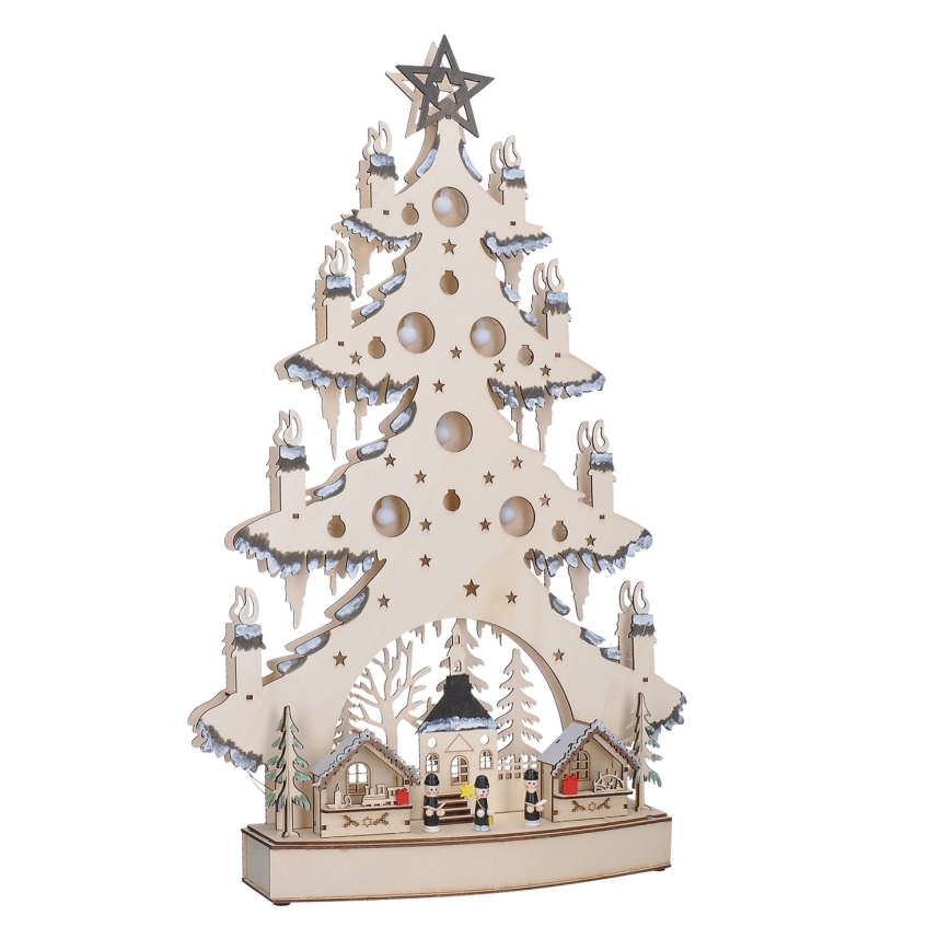 Décoration de Noël LED/2xAA/blanc chaud arbre