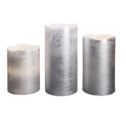 Lot de 3 bougies LED LED/3xAAA, blanc chaud