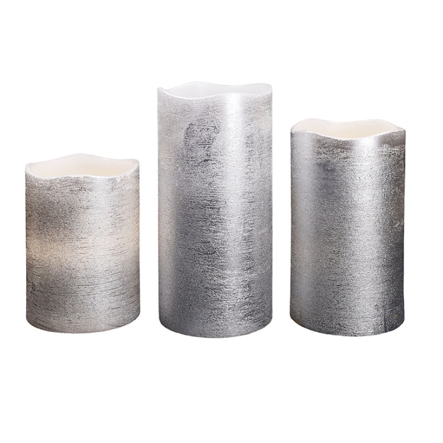 Lot de 3 bougies LED LED/3xAAA, blanc chaud