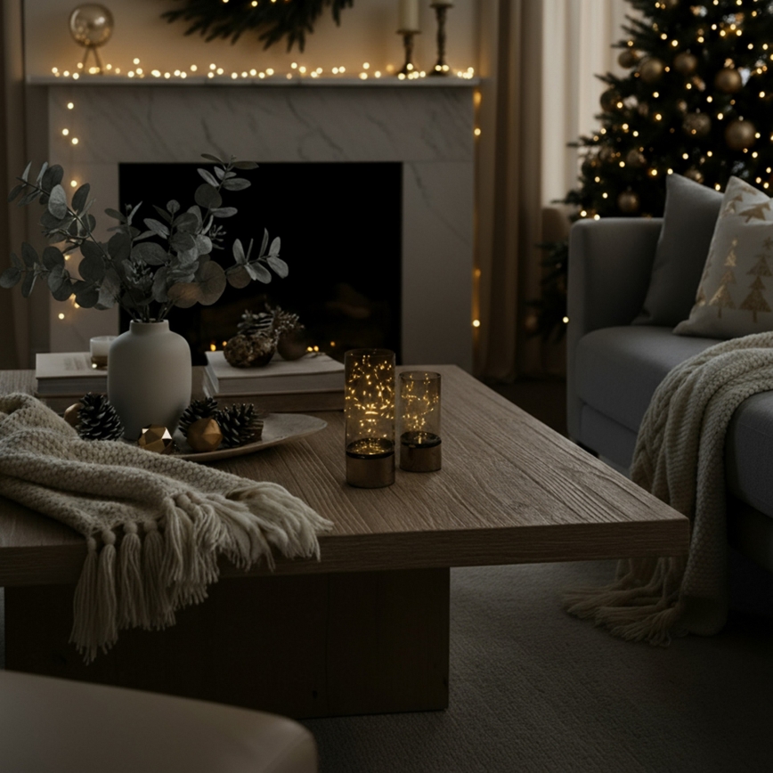 LOT DE 2 guirlandes LED de Noël 20xLED+10xLED/2xAA+3xAA blanc chaud