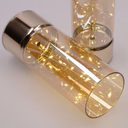 Set van 2 LED-kerstlampjes 20xLED+10xLED/2xAA+3xAA warm wit
