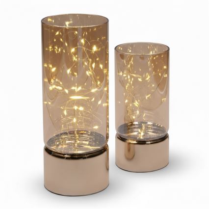 Set van 2 LED-kerstlampjes 20xLED+10xLED/2xAA+3xAA warm wit