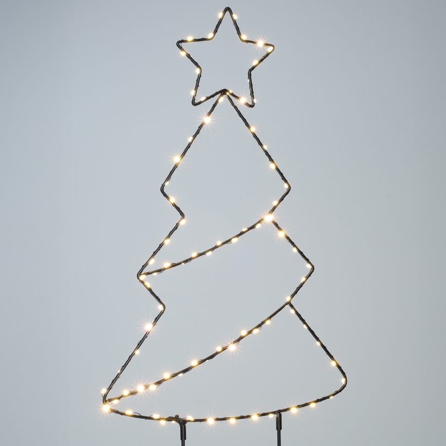 LED buiten kerstdecoratie 85xLED/3xAA IP44 warm wit kerstboompje