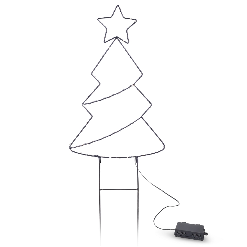 LED buiten kerstdecoratie 85xLED/3xAA IP44 warm wit kerstboompje