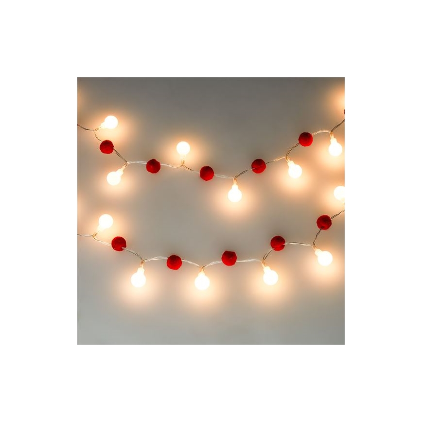 LED kerstverlichting 20xLED/2xAA 1,8 m warm wit