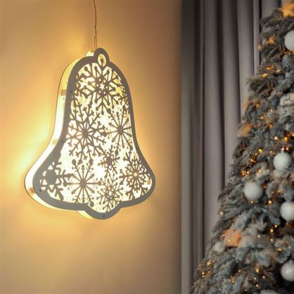 Décoration de Noël LED 9xLED/2xAA blanc chaud clochette