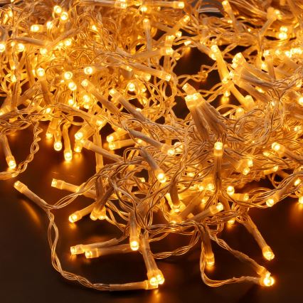 Rideau lumineux LED d'extérieur 360 LED/8 fonctions, 15 m, IP44, blanc chaud