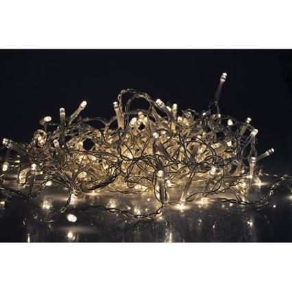 Rideau lumineux LED d'extérieur 360 LED/8 fonctions, 15 m, IP44, blanc chaud