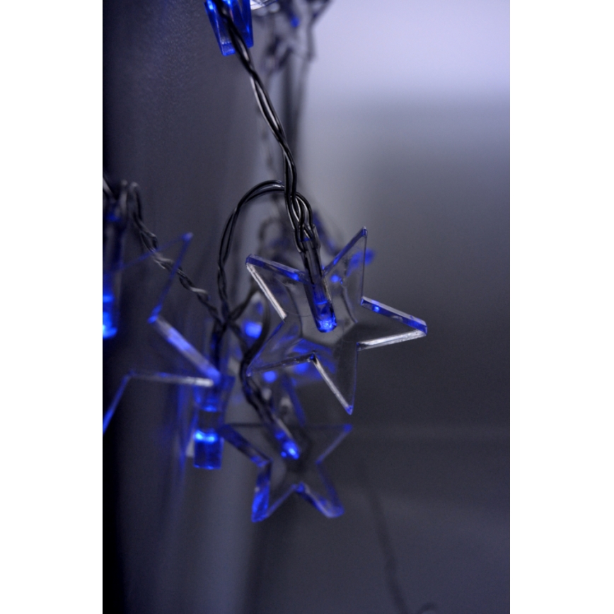 LED kerstsnoer 10xLED/2xAA 2,5m blauw