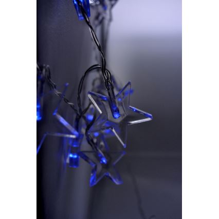 LED Kerstverlichting 10xLED/2xAA 2,5m blauw