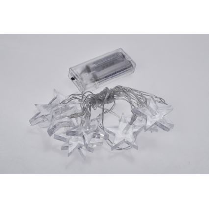 LED Kerstverlichting 10xLED/2xAA 2,5m blauw