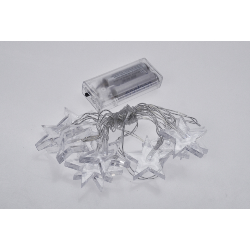LED Kerst Lichtketting 10xLED/2xAA 2,5m koud wit