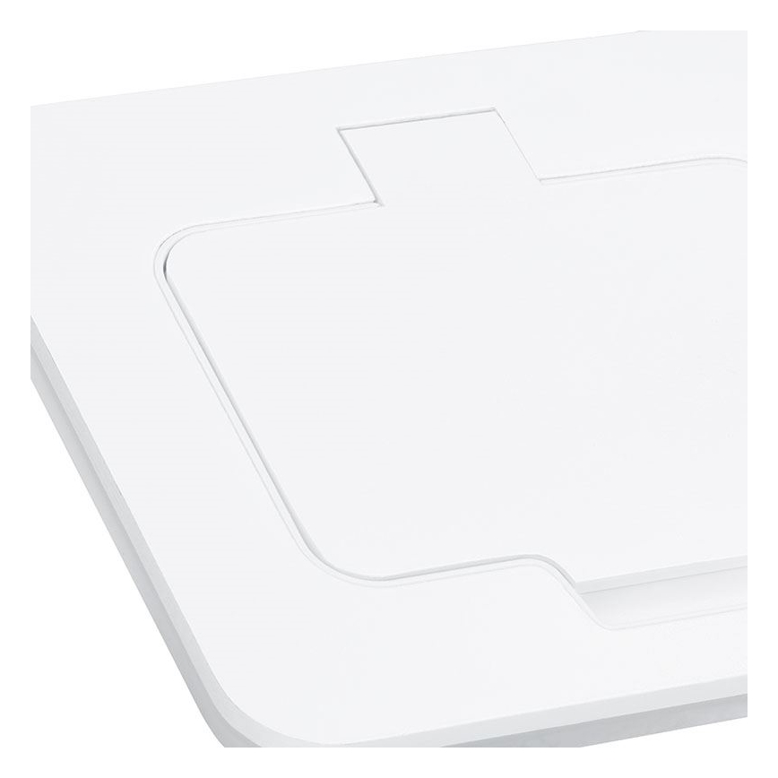 Inbouw-vloercontactdoos voor buiten IP55, wit, rechthoekig
