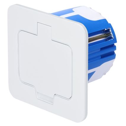 Inbouw-vloercontactdoos voor buiten IP55, wit, rechthoekig