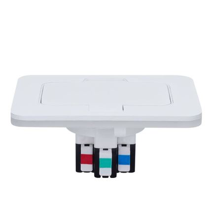 Inbouw-vloercontactdoos voor buiten IP55, wit, rechthoekig