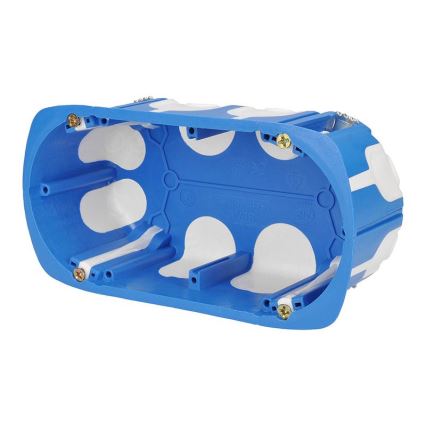 Dubbele inbouw-vloercontactdoos voor buiten, IP55, wit, rechthoekig