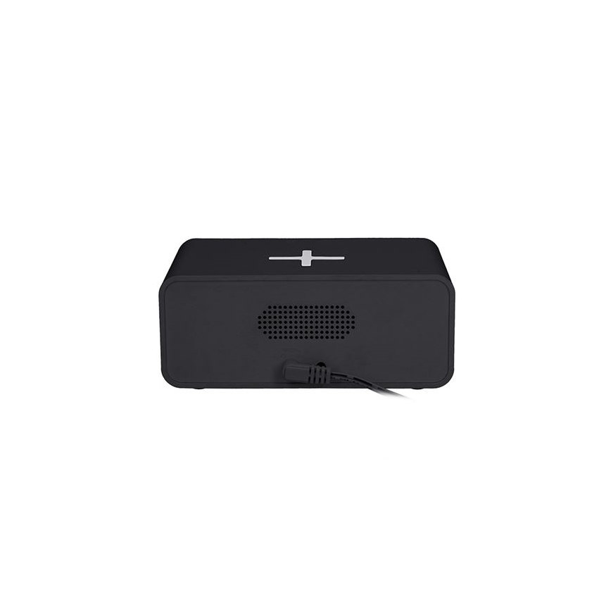 Digitale klok met Qi draadloze oplader 230V/CR2032 zwart