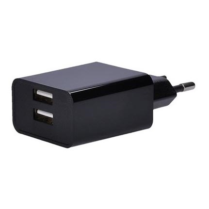 Solight DC48A - Adaptateur de charge 2xUSB/3100mA/230V noir