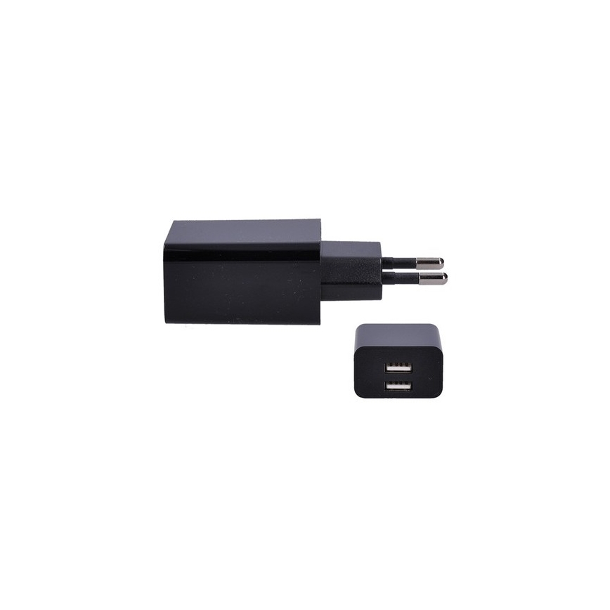Solight DC48A - Zwarte Laadadapter 2x USB / 3100mA / 230V