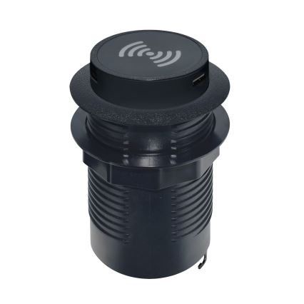 Ingebouwde draadloze oplader + USB A+C zwart