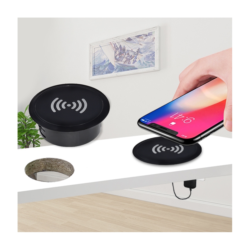Chargeur sans fil intégré noir