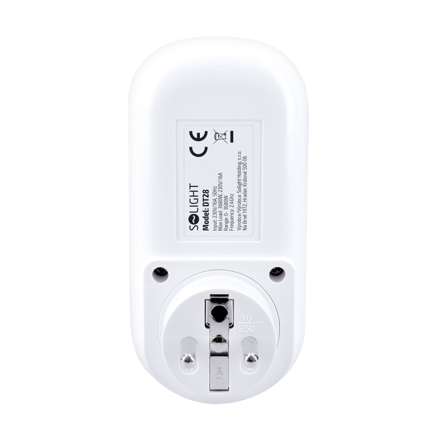 Slim stopcontact met elektriciteitsverbruiksmeter 230V Wi-Fi Tuya