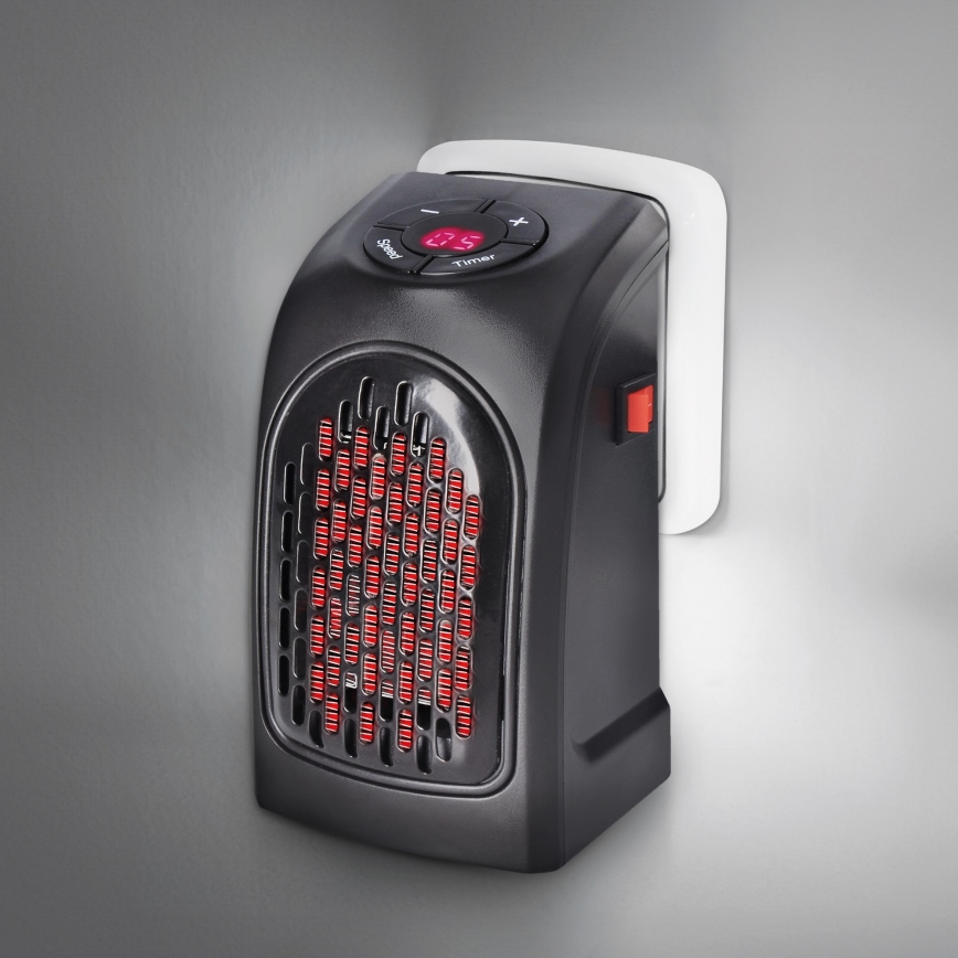 Mini ventilateur pour prise électrique avec élément chauffant en céramique 350W/230V
