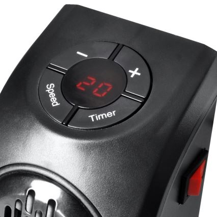 Mini ventilateur pour prise électrique avec élément chauffant en céramique 350W/230V