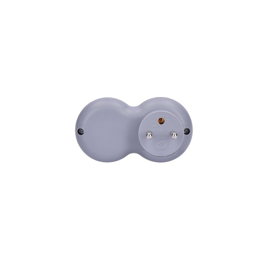 Multiprise 2x 10A, blanc-gris