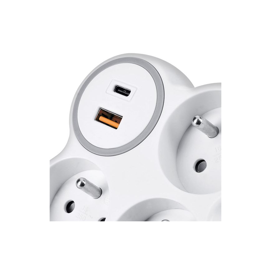 Multiprise 3x 16 A + chargeur rapide USB-A et USB-C 20 W