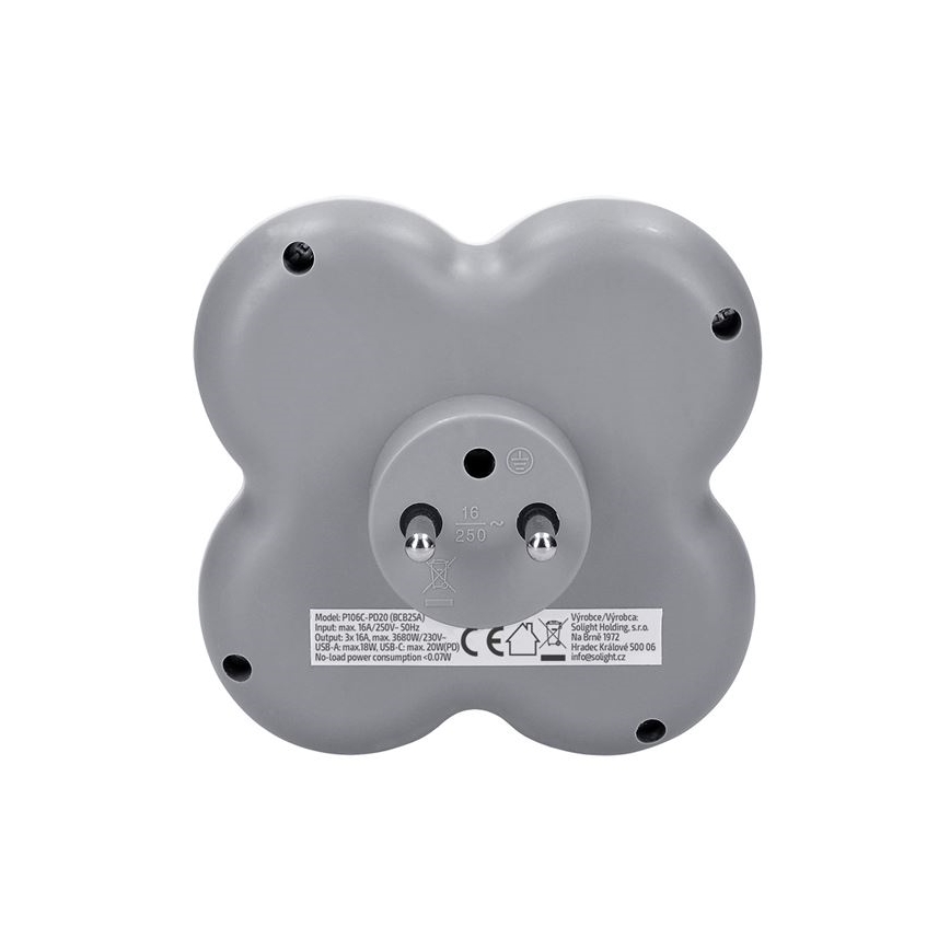 Multiprise 3x 16 A + chargeur rapide USB-A et USB-C 20 W