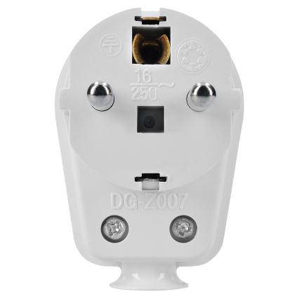 Fiche avec prise à sortie latérale 230V/16A