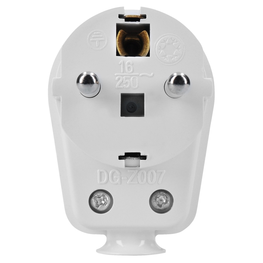 Fiche avec prise à sortie latérale 230V/16A