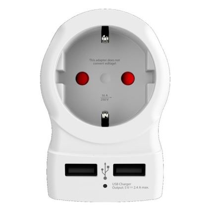 Adaptateur de voyage pour les États-Unis 230V + 2x port USB