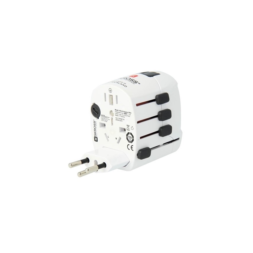 Universele Reisstekker voor de gehele Wereld 230V + USB poort