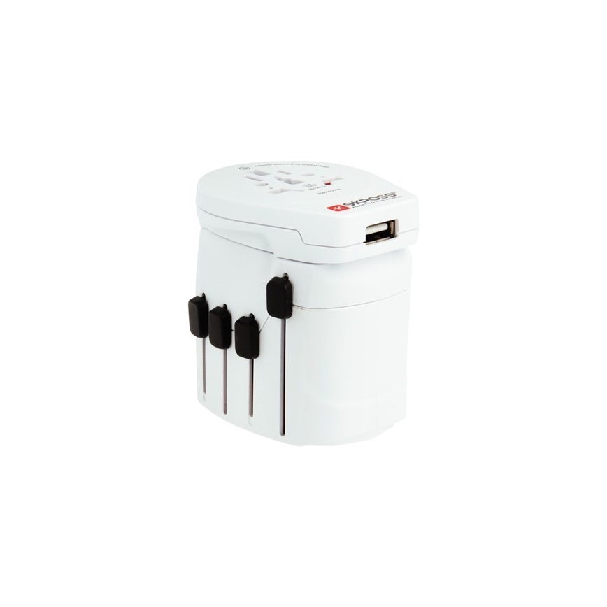 Universele Reisstekker voor de gehele Wereld 230V + USB poort